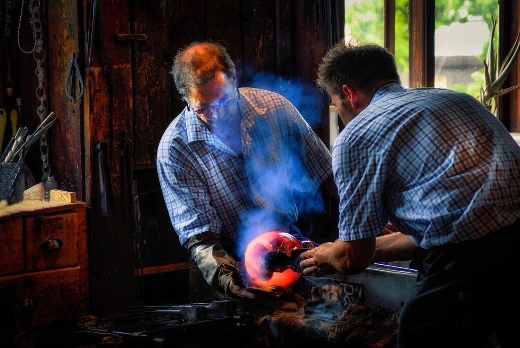 glassblowing, glassblower, glass, blowing, traditional, craft, tools, shop