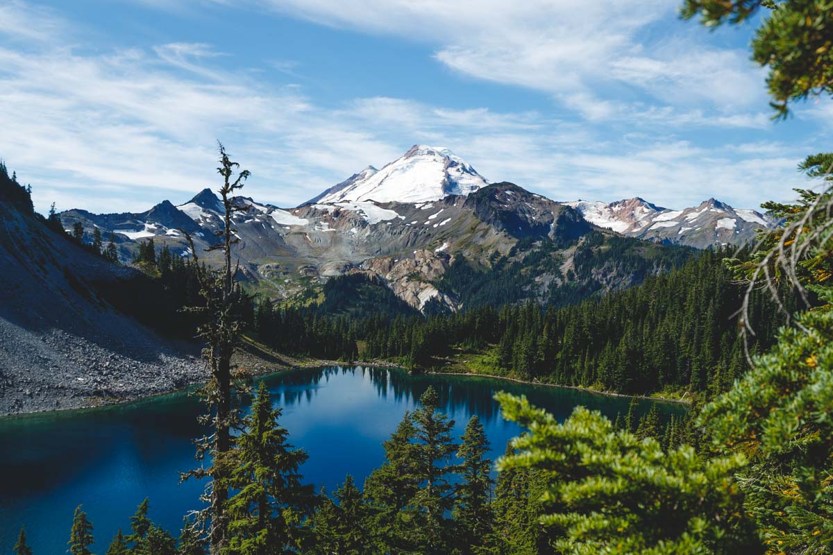 View of Mount Baker from the Chain Lakes Loop in North Cascades National Park