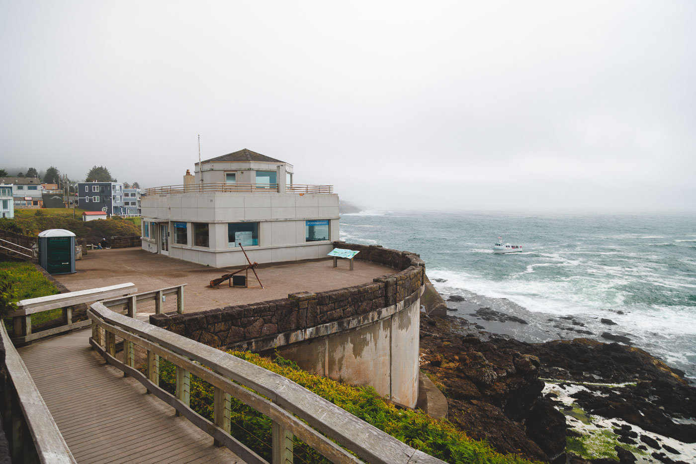 The Whale Watching Center on the seawall in Depoe Bay, Oregon