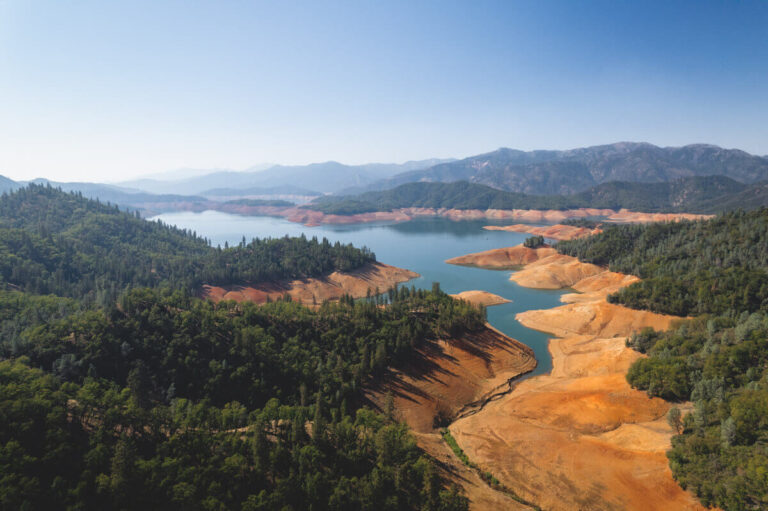 Aerial view of Shasta Lake, California