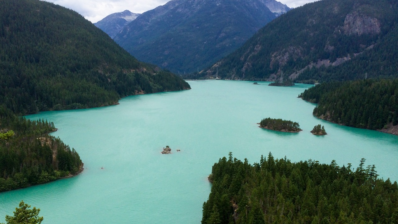 Ross Lake surrounded by North Cascades peaks