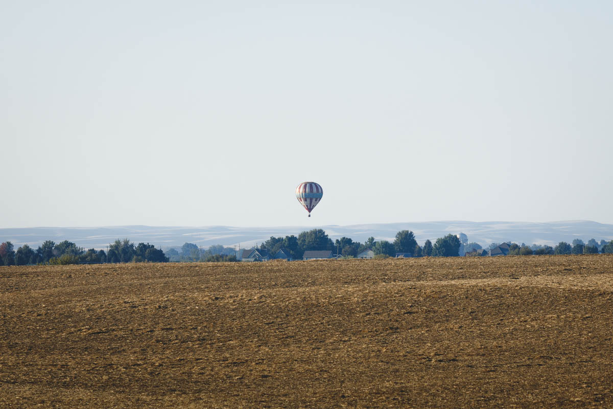 Hot air balloon flight over Walla Walla, Washington